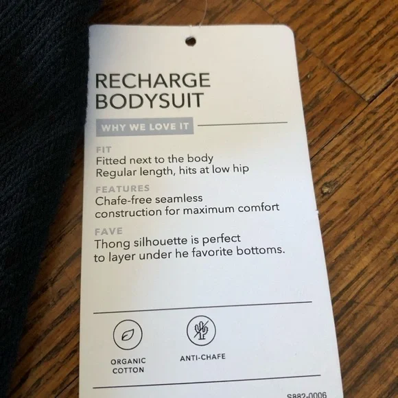 NEW athleta recharge Black Ribbed Bodysuit - Picture 2 of 3